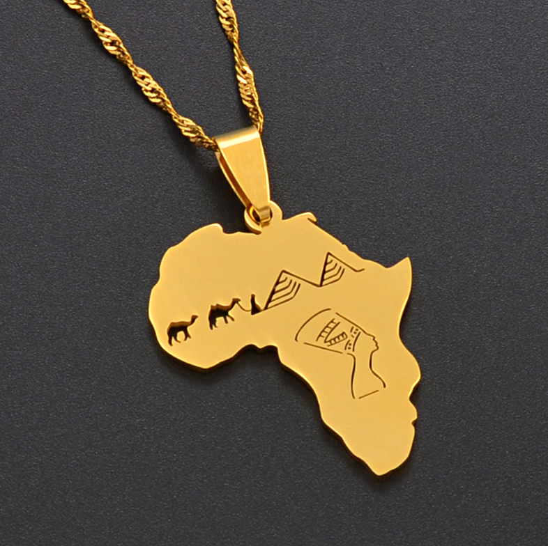 Africa map Pyramid Pendant necklace - Afrilege