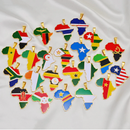Ghana Flag Africa map necklace - Afrilege