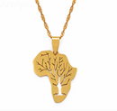 Africa map family tree Pendant necklace - Afrilege
