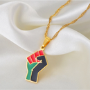 Black Lives Matter Raised Fist Pendant Necklace - Afrilege