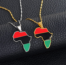 African American Flag Africa map Pendant necklace - Afrilege