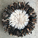 29" Dark natural feathers & white Authentic Bamileke Juju Hat - Afrilege