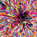 30" Multicolor Grey Yellow Pink Purple Orange Authentic Bamileke Juju Hat - Afrilege