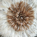 31" White Light Brown Authentic Bamileke Juju Hat - Afrilege