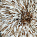 31" Light Brown and White Authentic Bamileke Juju Hat - Afrilege