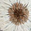 31" White Light Brown Authentic Bamileke Juju Hat - Afrilege