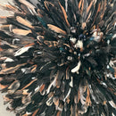32" Dark natural feathers Authentic Bamileke Juju Hat - Afrilege