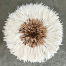 30" White Light Brown Authentic Bamileke Juju Hat - Afrilege
