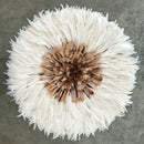 30" White Light Brown Authentic Bamileke Juju Hat - Afrilege