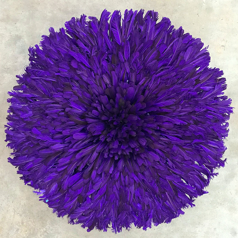 29" Purple Authentic Bamileke Juju Hat - Afrilege