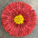 31" Red yellow Authentic Bamileke Juju Hat - Afrilege
