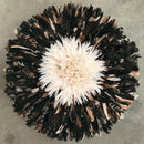 31" Dark natural feathers & white Authentic Bamileke Juju Hat - Afrilege