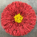 32" Red yellow Authentic Bamileke Juju Hat - Afrilege