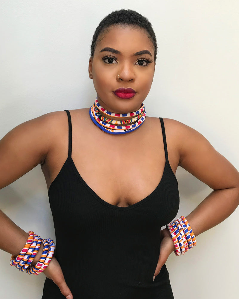 Umi Africa Print Choker necklace - Afrilege