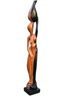 Ebony wood Hand Carving African woman statue Figurine - Afrilege