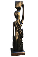 Ebony wood Hand Carving African woman statue Figurine - Afrilege