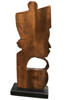 African Couple Head Ebony Wood Carved statue ( set of 2) - Afrilege
