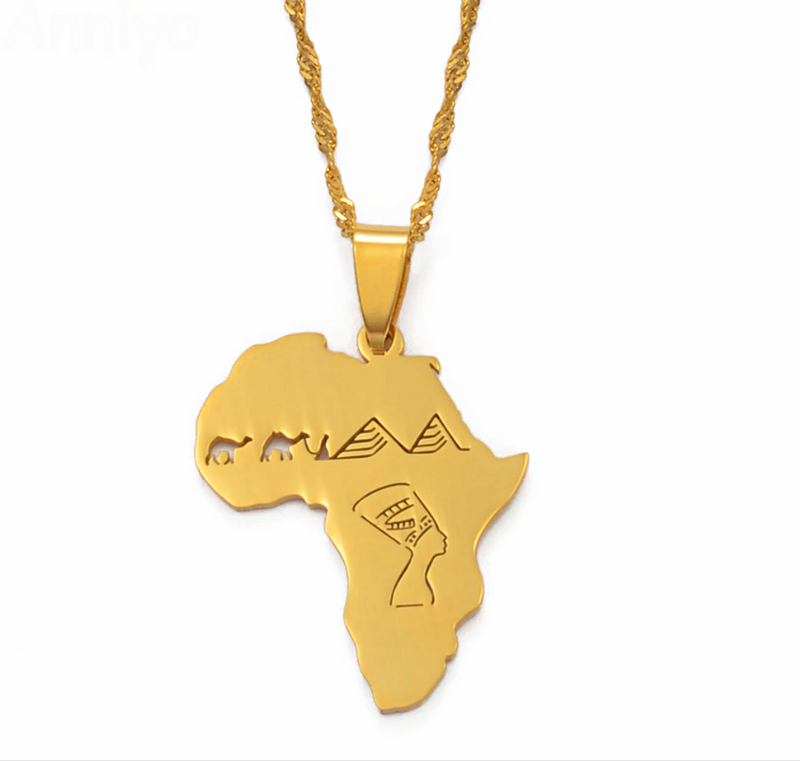 Africa map Pyramid Pendant necklace - Afrilege