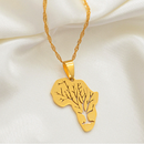 Africa map family tree Pendant necklace - Afrilege