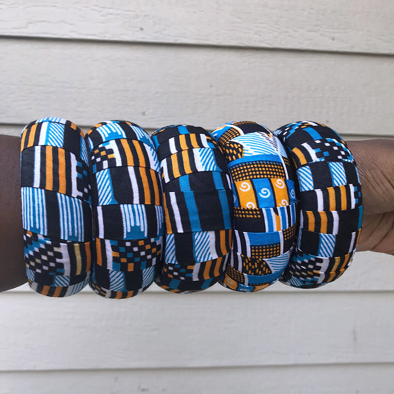 Nasha African Print Bangle Bracelets - Afrilege