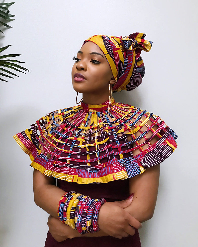 Arun African print bonnet head wrap - Afrilege