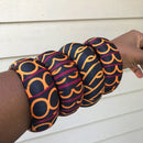 Toghu Burgundy Large Ankara Bangles Bracelets - Afrilege