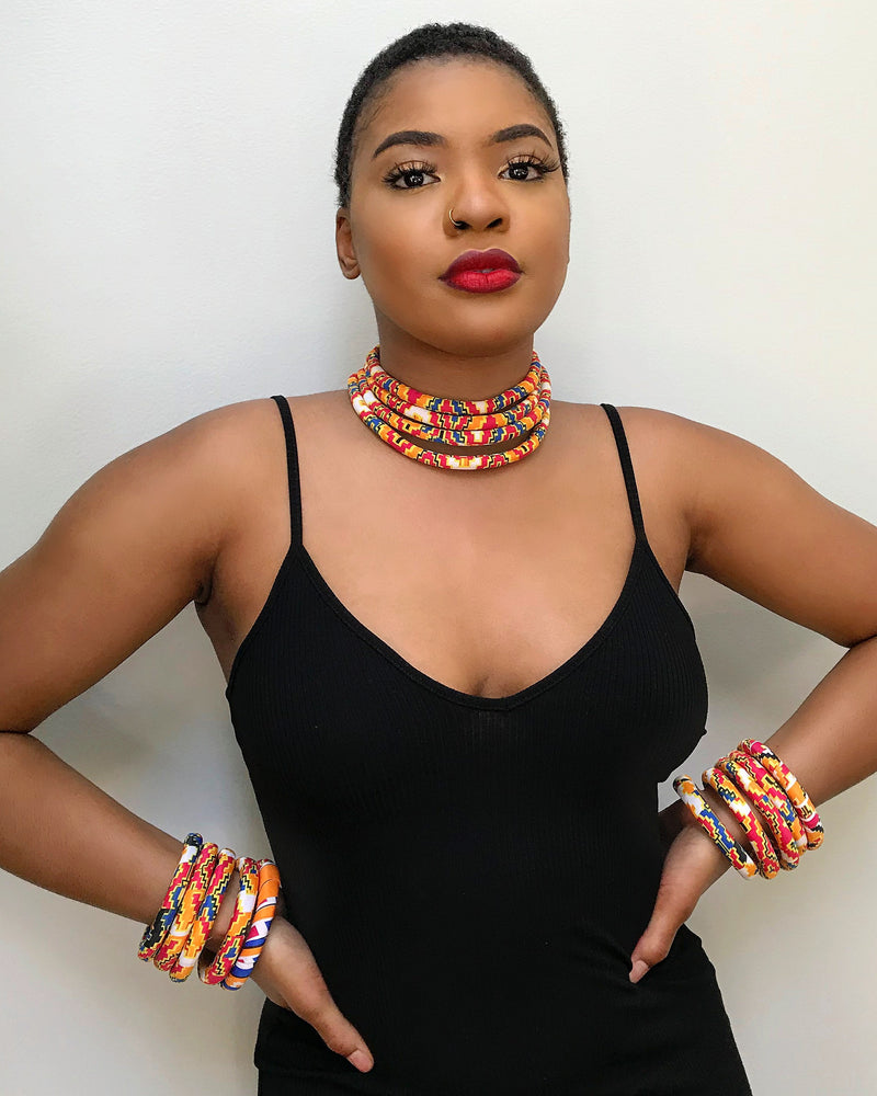 Kesia Africa Print Choker necklace - Afrilege