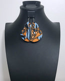 Bana Blue African print drop earrings - Afrilege