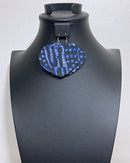 Navy ndop African print drop earrings - Afrilege
