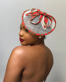 African Print Fascinator hair clip hat - Afrilege