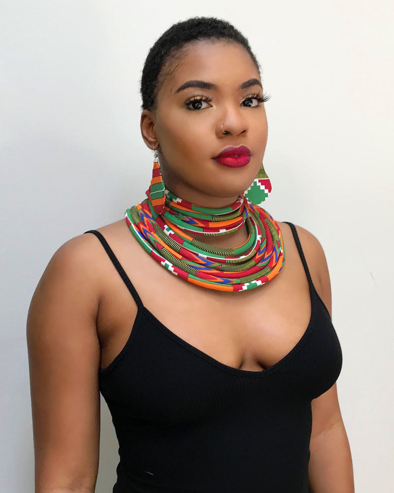 Neela Africa Print Choker necklace - Afrilege