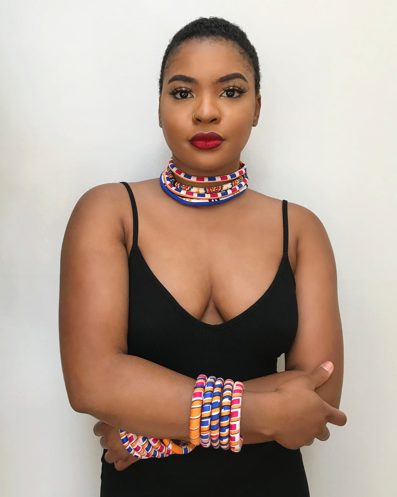 Umi Africa Print Choker necklace - Afrilege