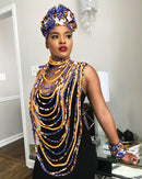 Mandisa Print Multi-Strand Statement 24 lines necklace - Afrilege