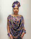 Mandisa Print Multi-Strand Statement 44 lines necklace - Afrilege