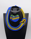 Adama African Print Knot Jewelry Set ( Necklace - Bracelets - earrings) - Afrilege