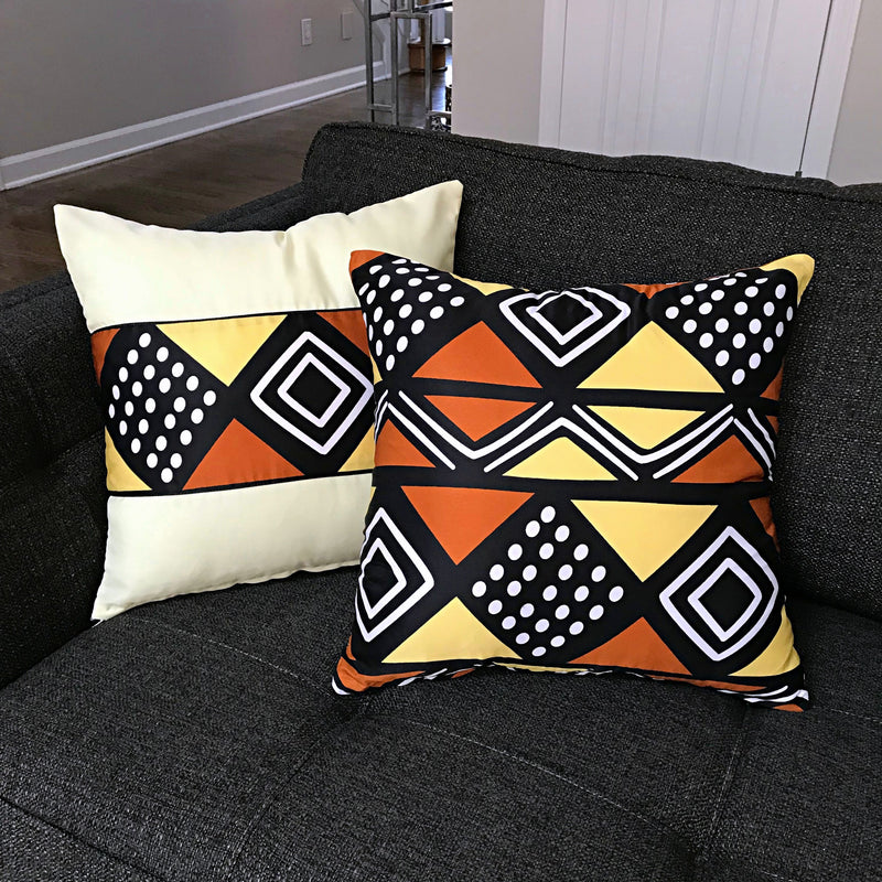 Mud Cloth African Print Decorative Pillow cushions - Afrilege