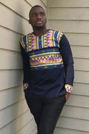 Makena Long Sleeves African Print Men Shirt - Afrilege