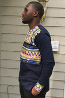 Makena Long Sleeves African Print Men Shirt - Afrilege