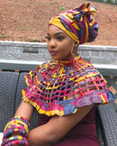 Arun African print web Shoulder Choker Necklace - Afrilege