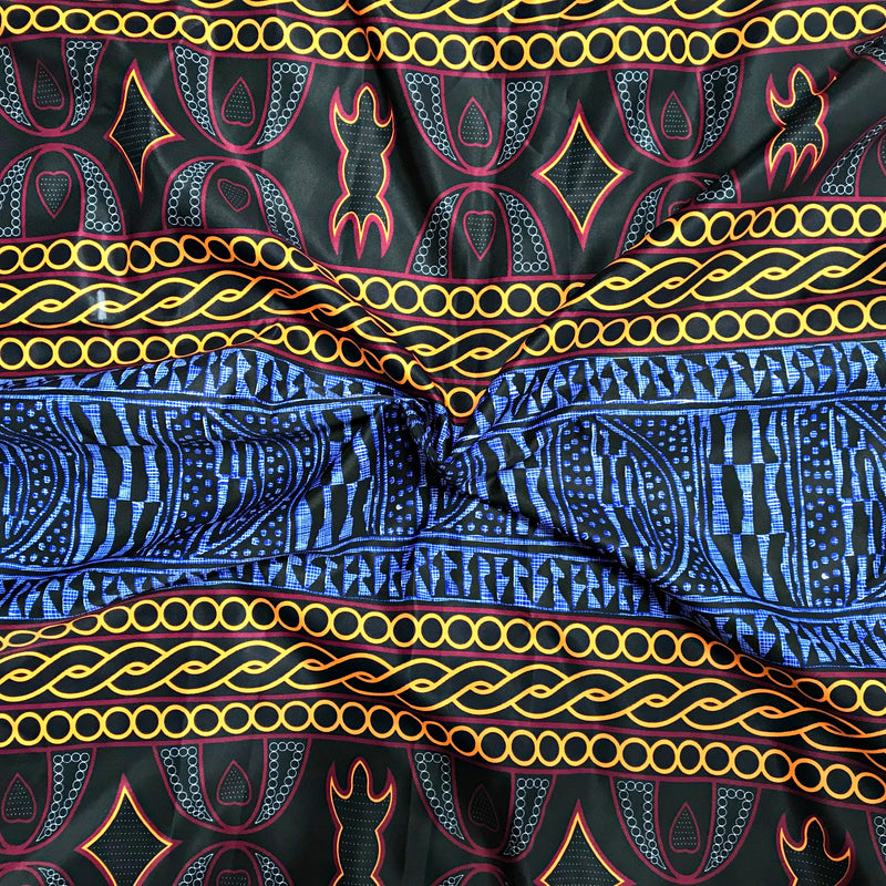Toghu Atoghu Satin Silk Bamileke Bamenda print fabric - Afrilege
