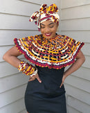 Chike African print web cape Shoulder Choker Necklace - Afrilege
