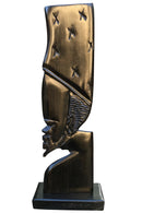 African Couple Ebony Wood Carved Sculpture statue ( set of 2) - Made in Cameroon - Afrilege