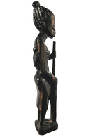 Ebony wood Hand Carving African woman statue Figurine - Afrilege