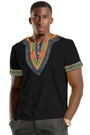 Black African Dashiki Men T-Shirt - Afrilege