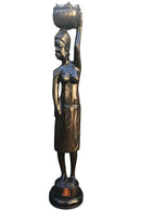 Ebony wood Hand Carving African woman statue Figurine - Afrilege
