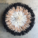31" White Light Brown Black Authentic Bamileke Juju Hat - Afrilege