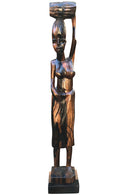 Ebony wood Hand Carving African woman statue Figurine - Afrilege