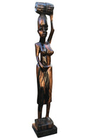 Ebony wood Hand Carving African woman statue Figurine - Afrilege