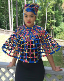 Kassi African print web Shoulder Choker Necklace - Afrilege