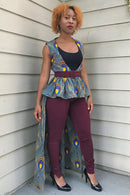 Peacock Print Crop Dress - Afrilege